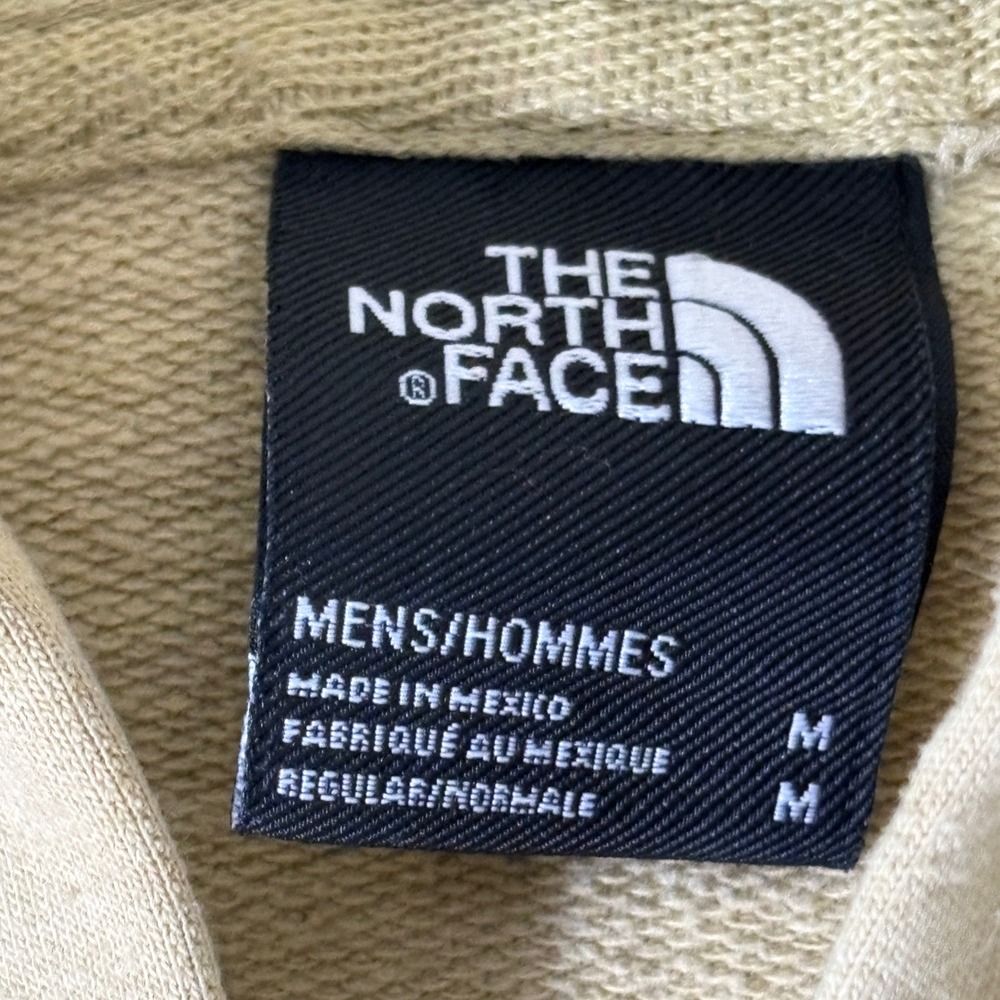 The North Face Mens Full Zip Hoodie Tan Khaki Medium Embroidered Logo AQ946 - Picture 4 of 8